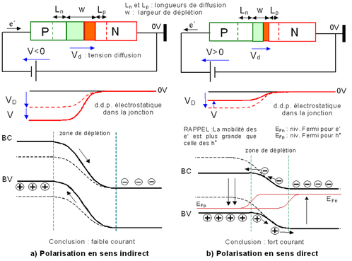 
   
    Figure EC5 : Polarisation d'une jonction PN
   
  