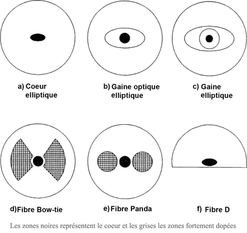 
   
    Figure 17 : Exemples de fibres optiques à haute biréfringence
   
  